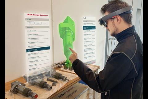 MAN ES' AR maintenance platform, CEON TechGuide, promises improved maintenance and lowers the burden of record-keeping. (Credit: MAN ES)